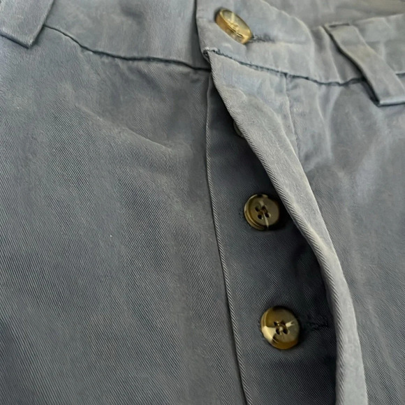 Amendi Gunnar Blue Organic Cotton Pleat Front Button Fly Pants - NWOT - Size 34 - Picture 4 of 10